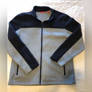 Izod Gray and Black Knit/Fleece Jacket